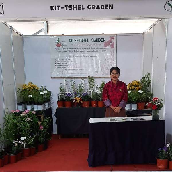 Kith-Tshel Garden Enterprise displaying herbs and Bodhi plants at Thematic Mega Expo, Changlimithang